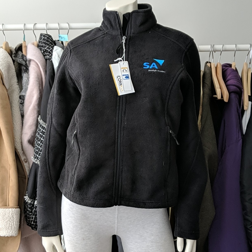 6/$25 SA Black Fleece Zip Up Hoodie Jacket